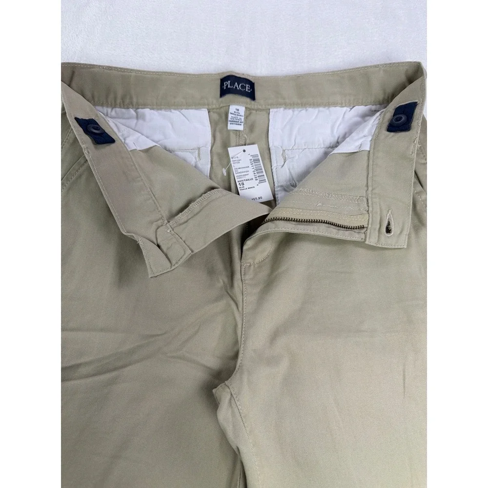 The Children's Place Chino Shorts Uniform Cotton Tan Boys Size 18 Slim 2pk